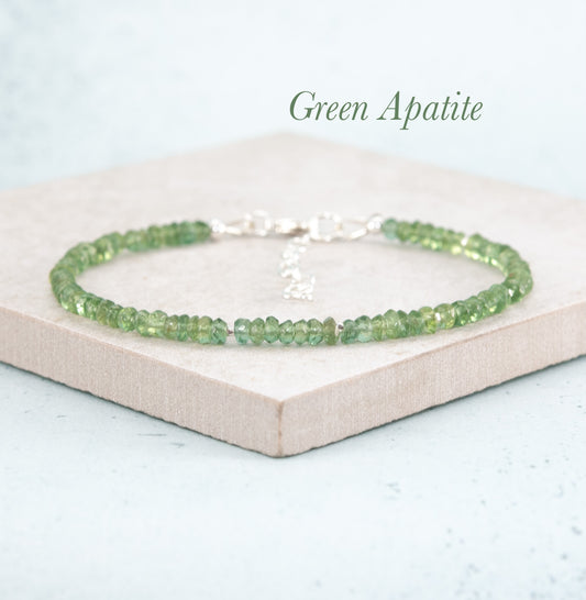 Green Apatite Gemstone Bracelet (3mm)