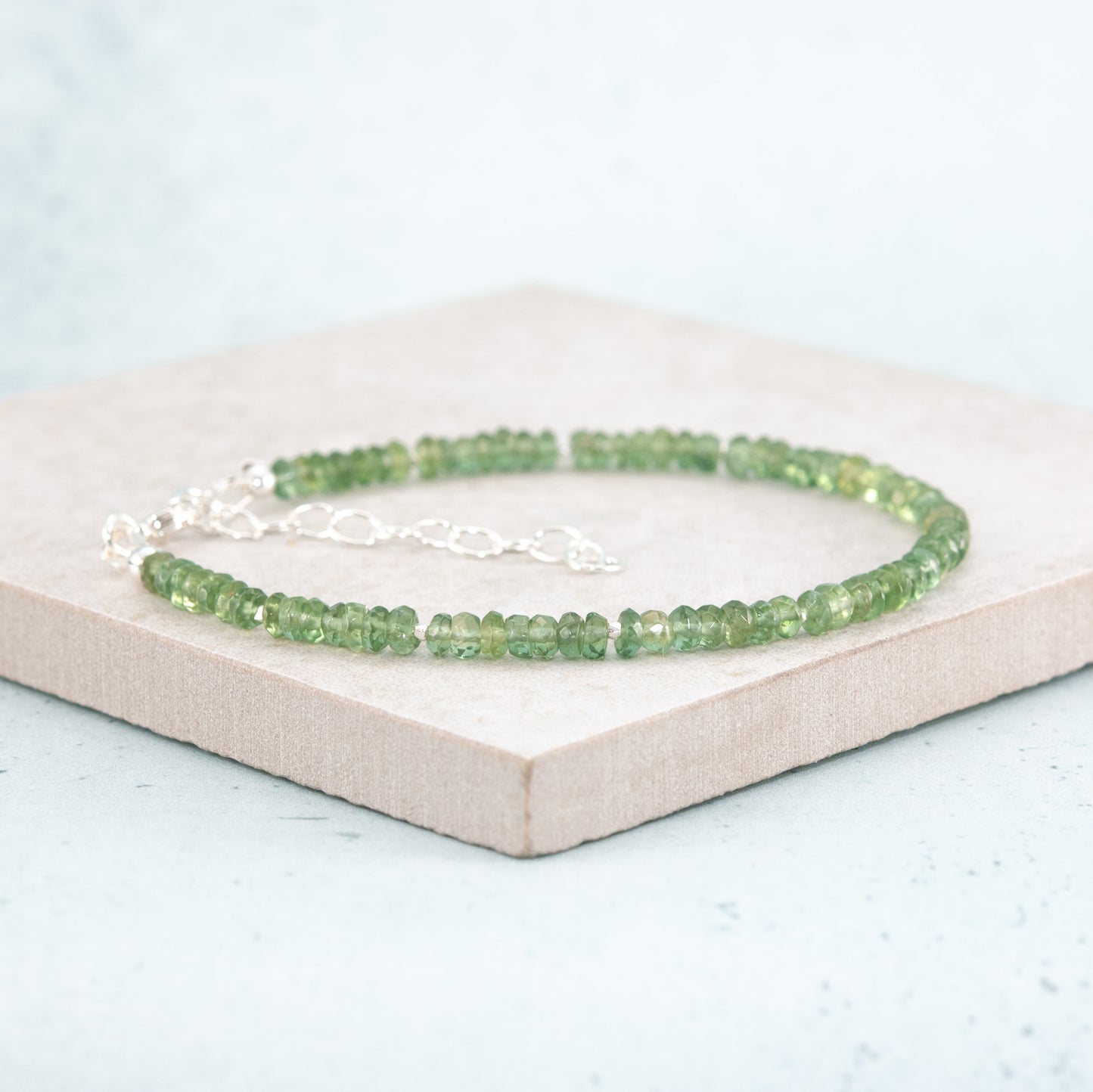 Green Apatite Gemstone Bracelet (3mm)