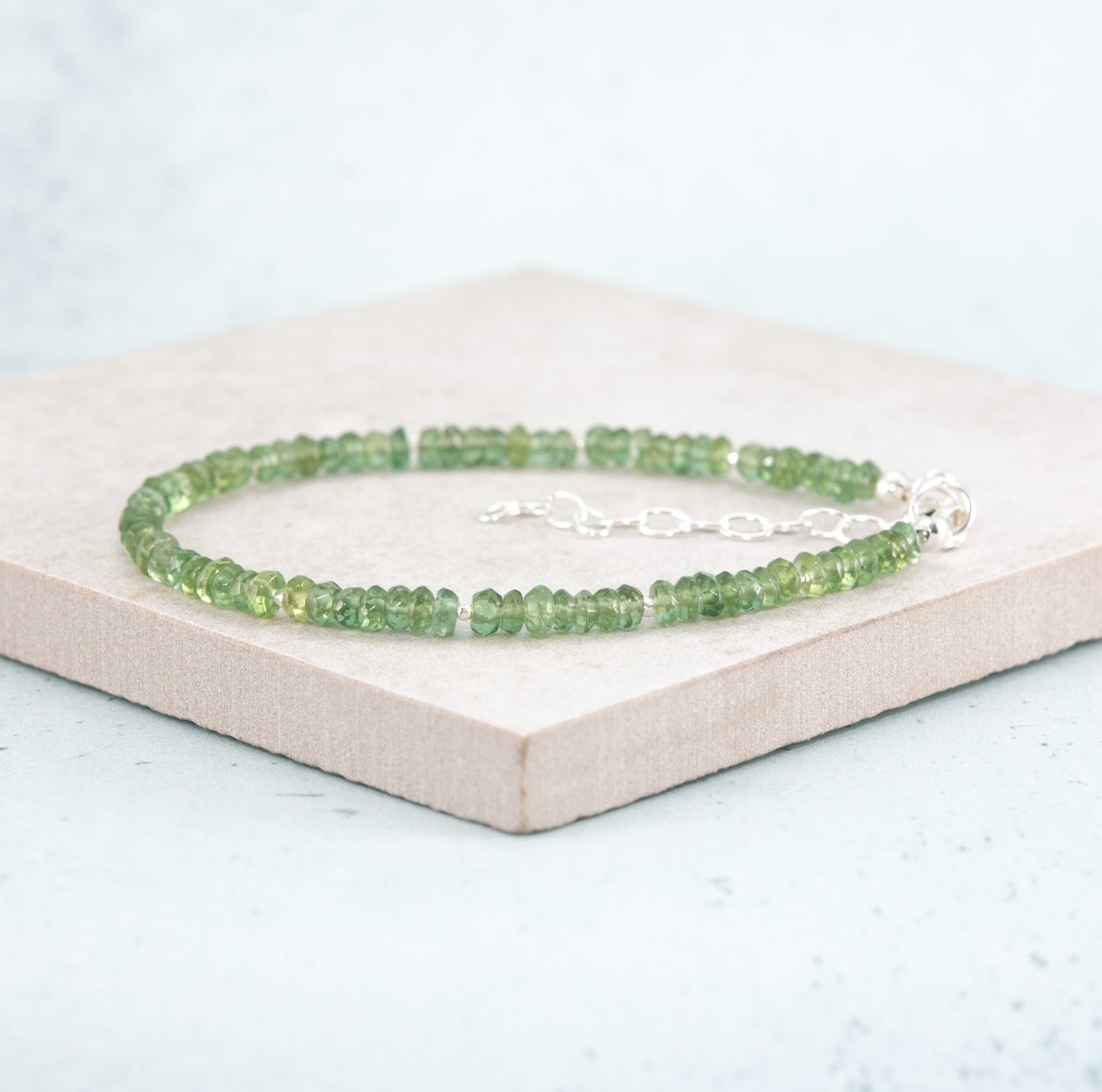 Green Apatite Gemstone Bracelet (3mm)