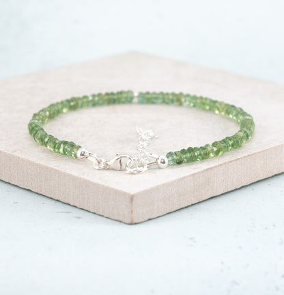 Green Apatite Gemstone Bracelet (3mm)