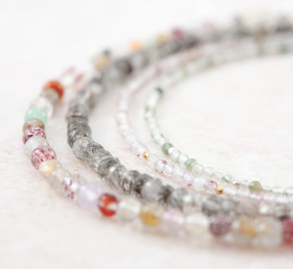 Multicolour Rutile Quartz Dainty Gemstone Bracelet