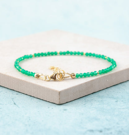 Dainty Green Onyx Gemstone Bracelet