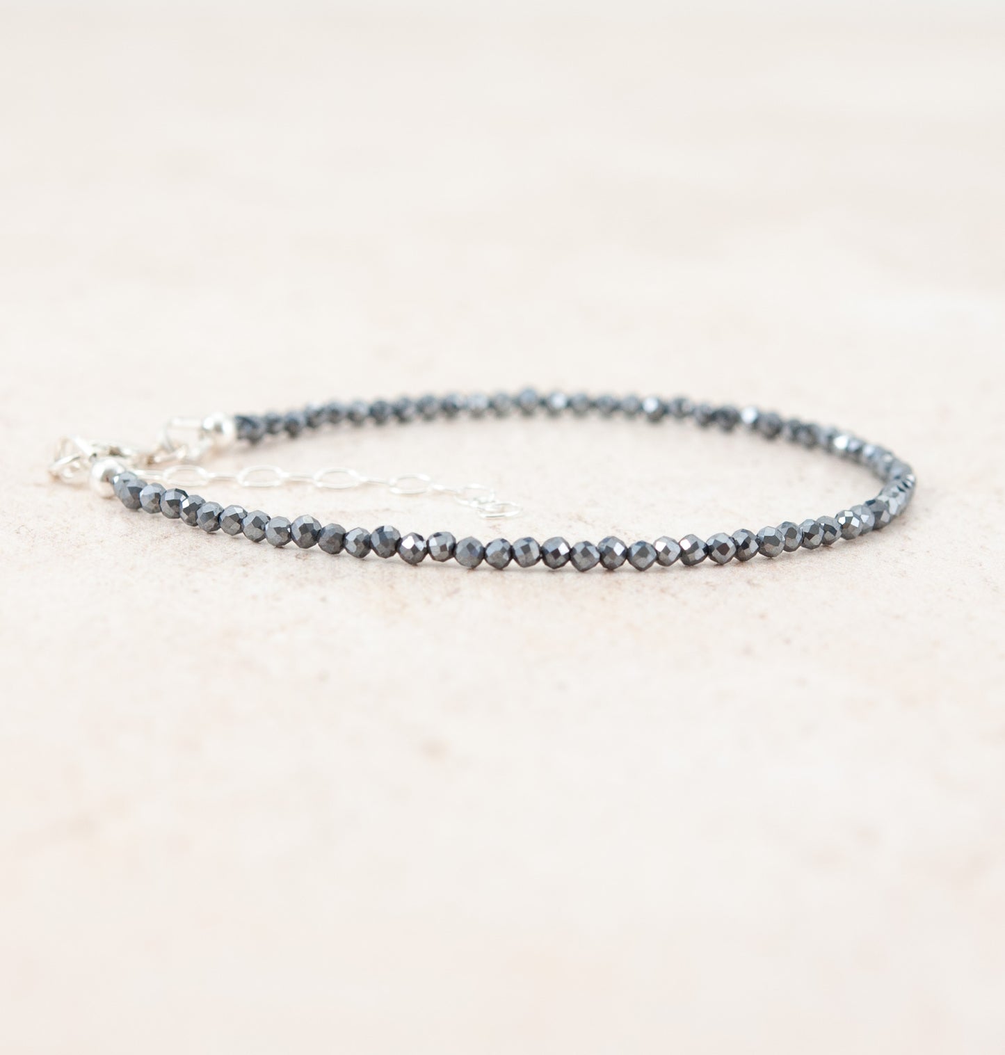 Dainty Hematite Gemstone Bracelet