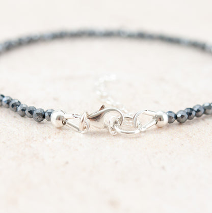 Dainty Hematite Gemstone Bracelet