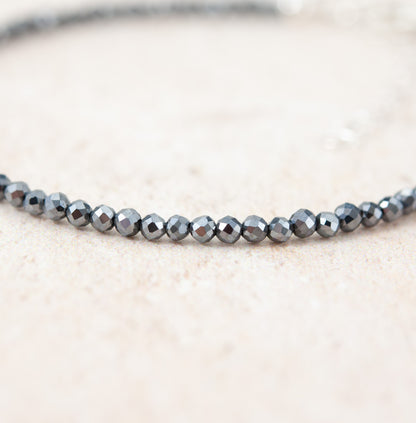 Dainty Hematite Gemstone Bracelet