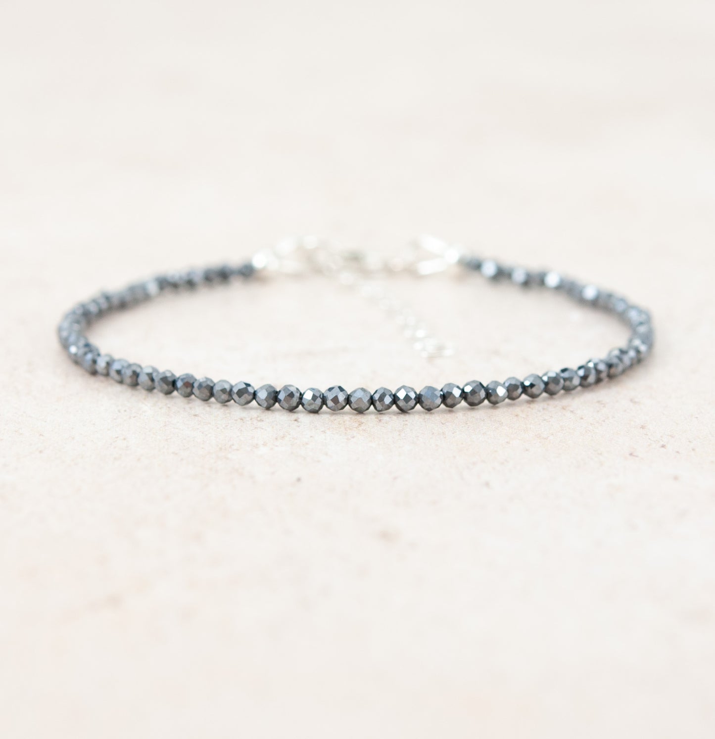 Dainty Hematite Gemstone Bracelet