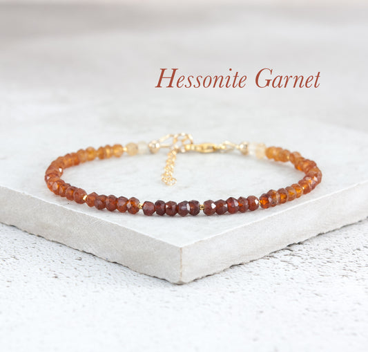 Hessonite Garnet Gemstone Bracelet