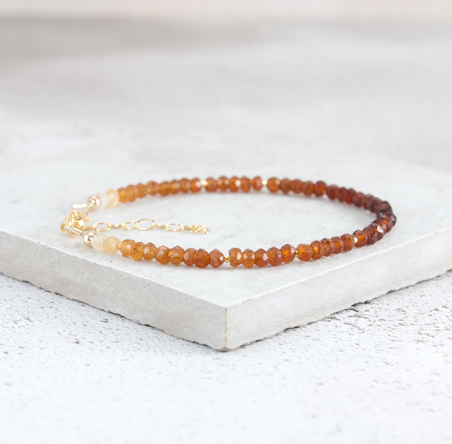 Hessonite Garnet Gemstone Bracelet