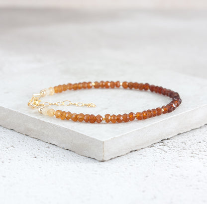 Hessonite Garnet Gemstone Bracelet