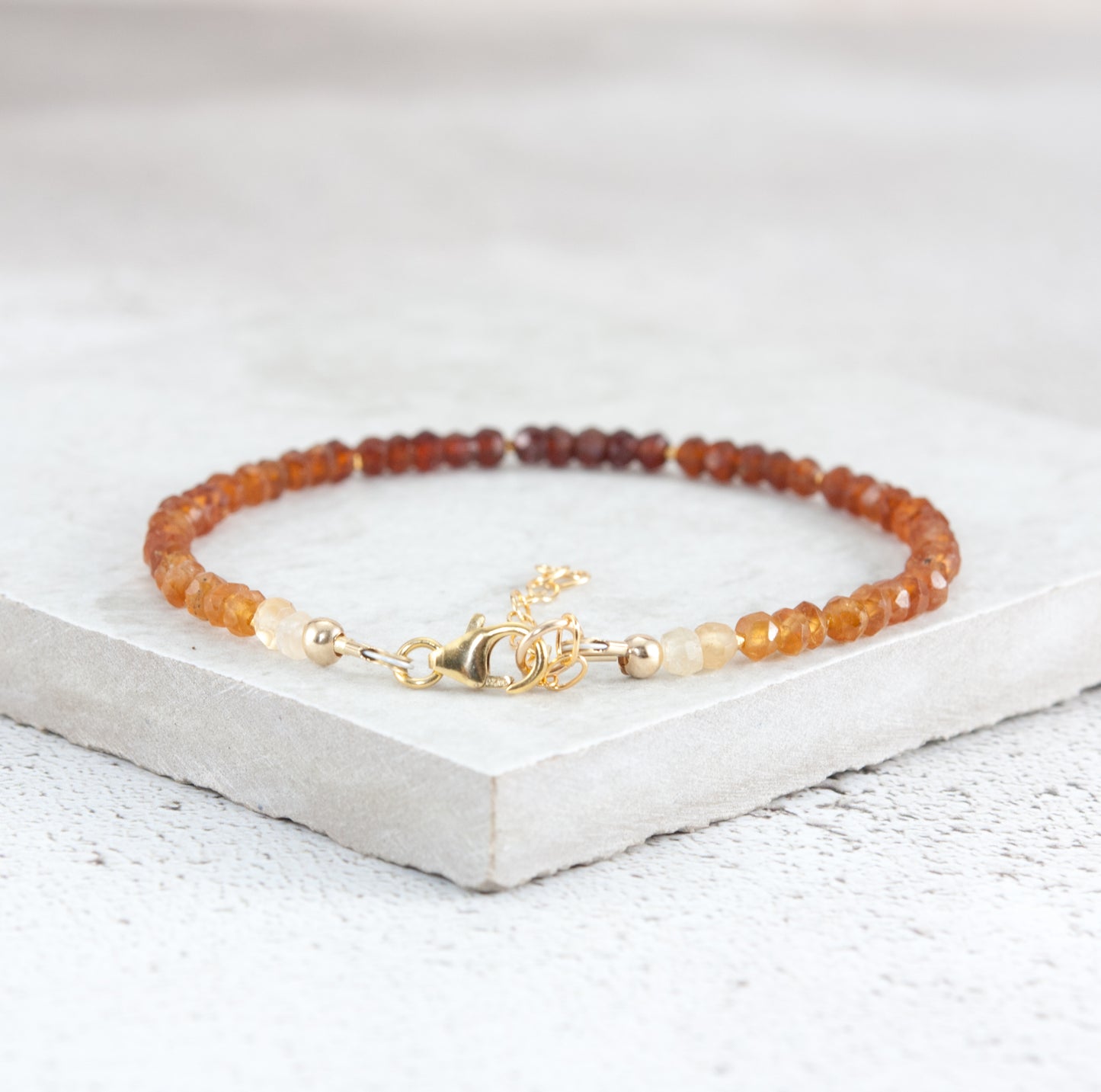 Hessonite Garnet Gemstone Bracelet