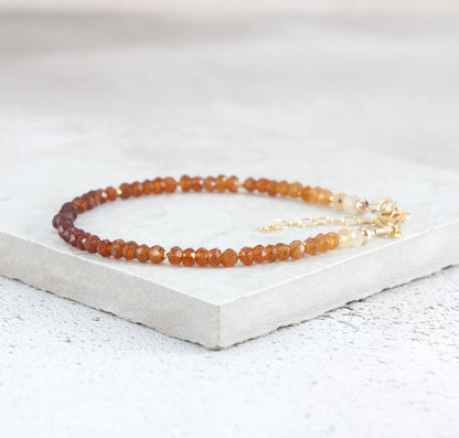 Hessonite Garnet Gemstone Bracelet
