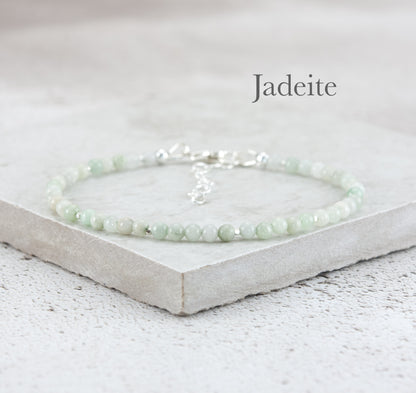 Dainty Jadeite Gemstone Bracelet (3mm)