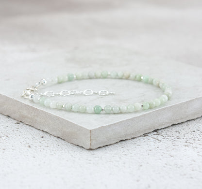Dainty Jadeite Gemstone Bracelet (3mm)