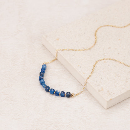 Kyanite Cube Bead Necklace