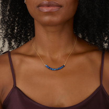 Kyanite Cube Bead Necklace