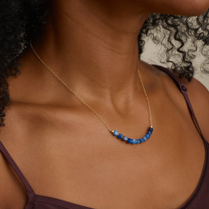 Kyanite Cube Bead Necklace