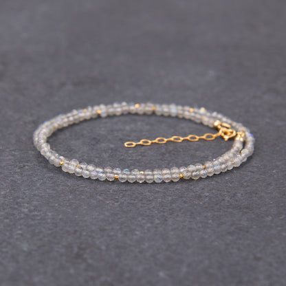 Dainty Labradorite Gemstone Necklace (AAA Grade)