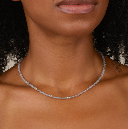 Dainty Labradorite Gemstone Necklace (AAA Grade)