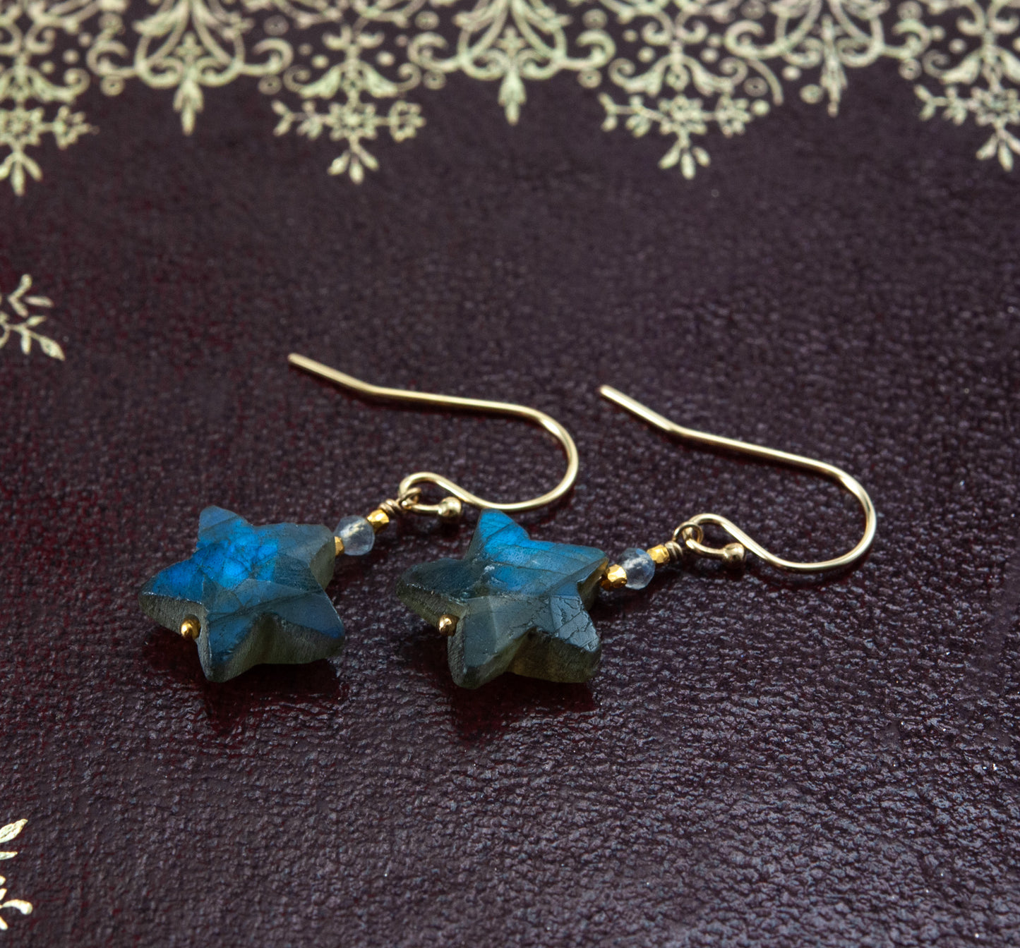 Labradorite Star Earrings