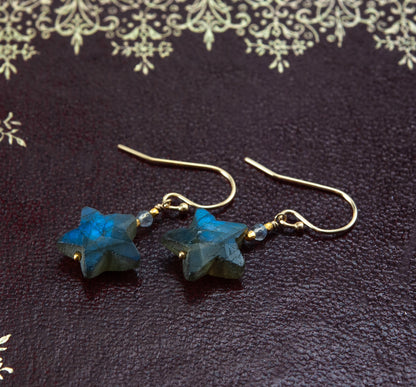 Labradorite Star Earrings