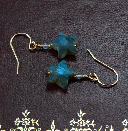 Labradorite Star Earrings