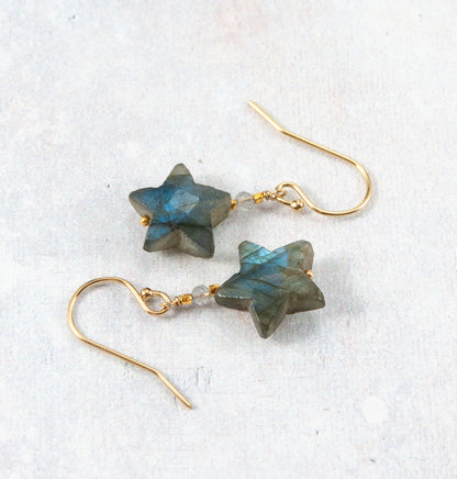 Labradorite Star Earrings