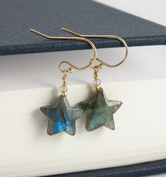 Labradorite Star Earrings