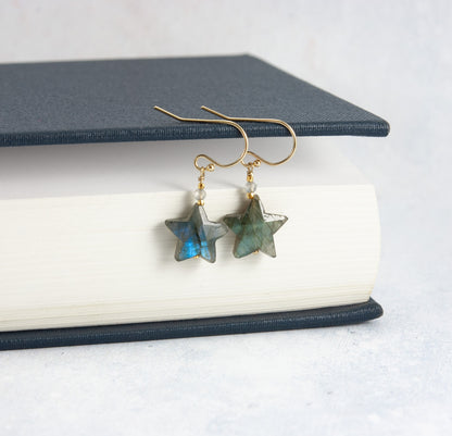 Labradorite Star Earrings
