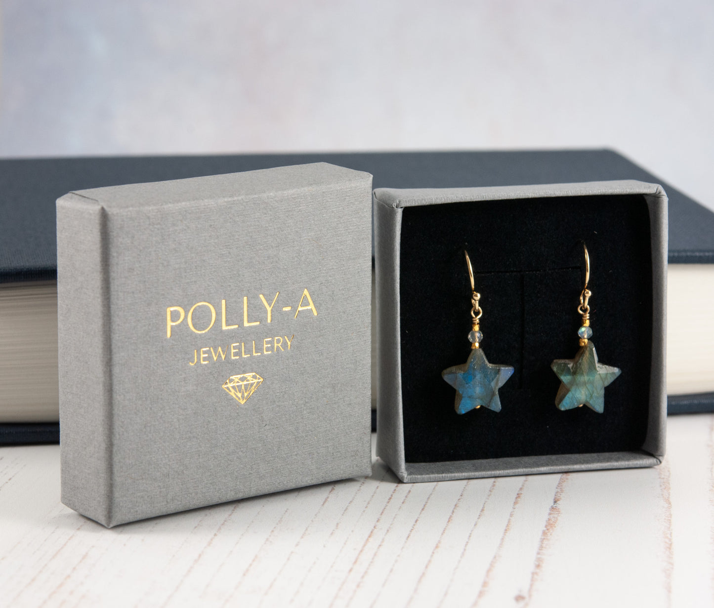 Labradorite Star Earrings