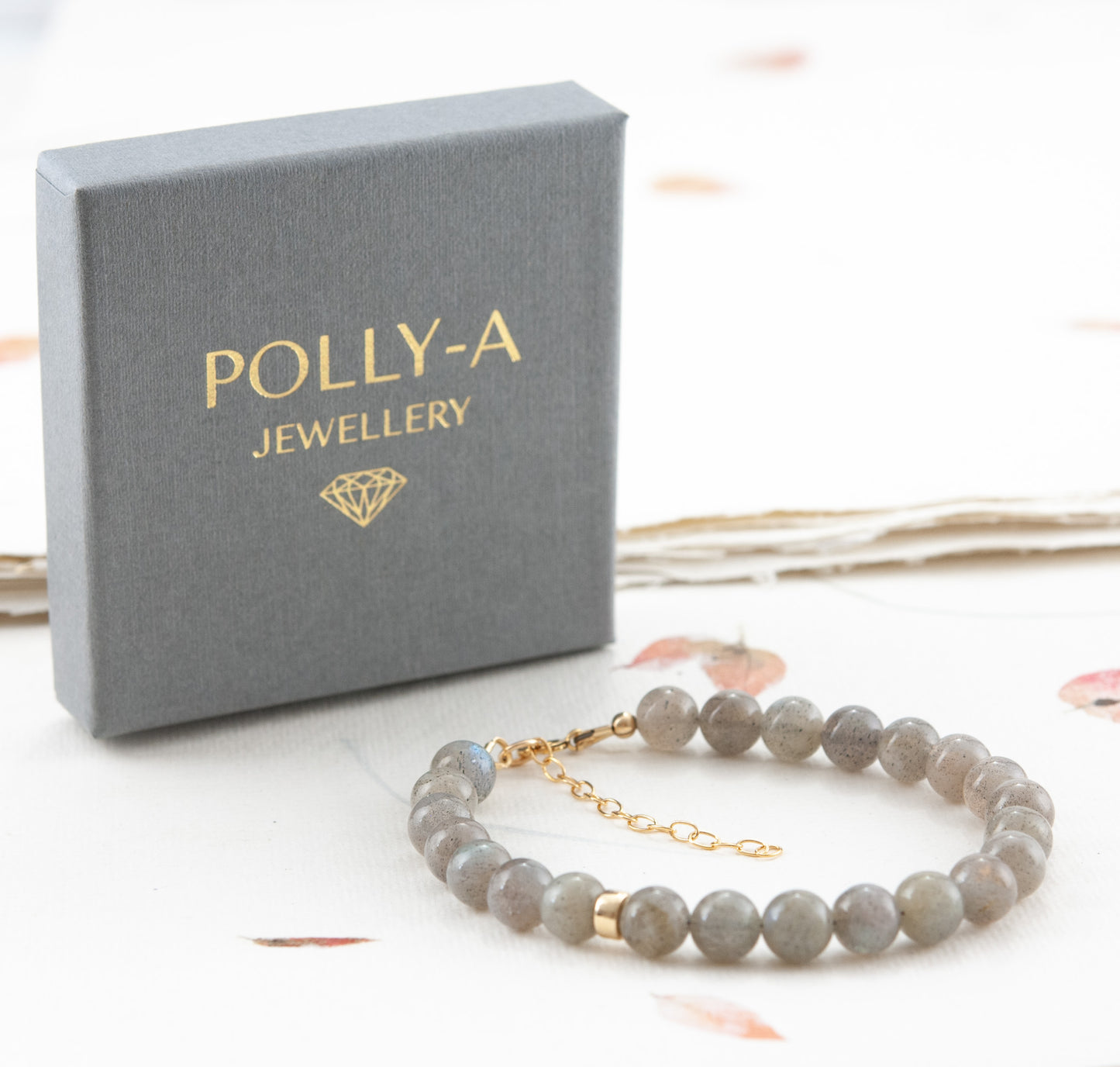 Labradorite & 14k Gold Fill / 925 Sterling Silver Rondelle Gemstone Bracelet