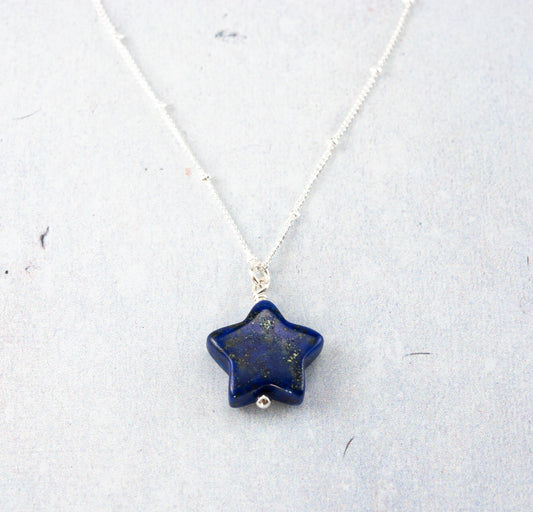 Lapis Lazuli Gemstone Star Necklace