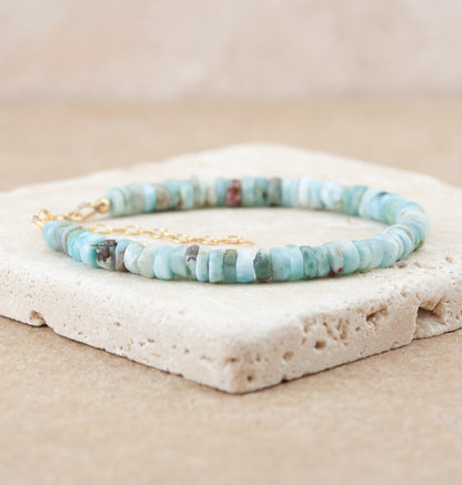 Larimar Heishi Bead Bracelet