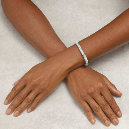 Larimar Heishi Bead Bracelet