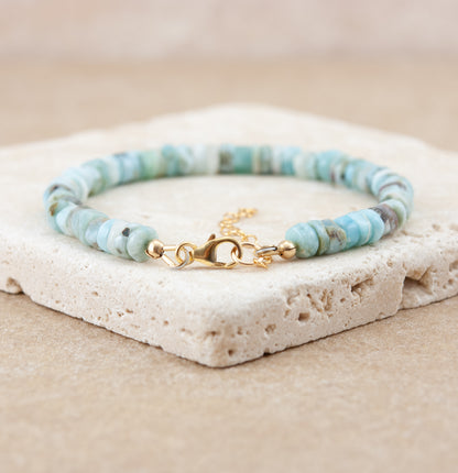 Larimar Heishi Bead Bracelet