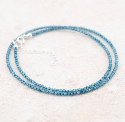 Dainty London Blue Topaz Gemstone Necklace