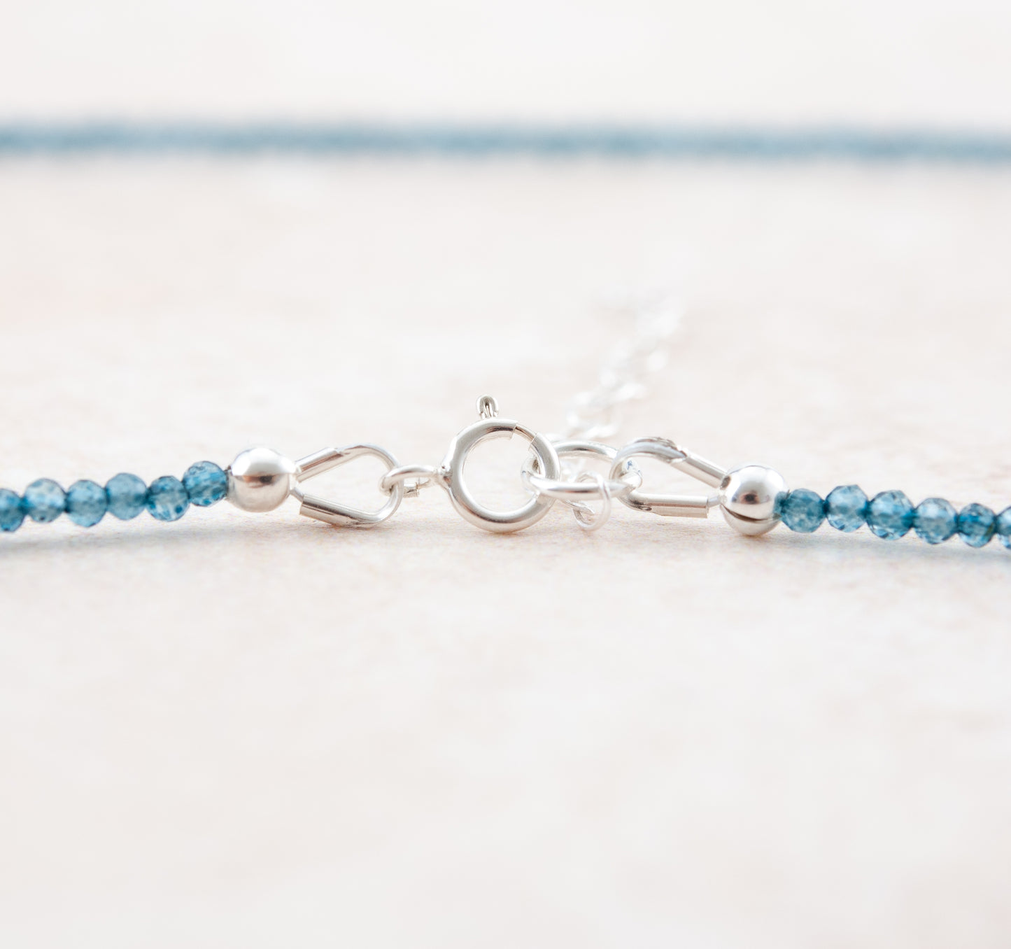 Dainty London Blue Topaz Gemstone Necklace