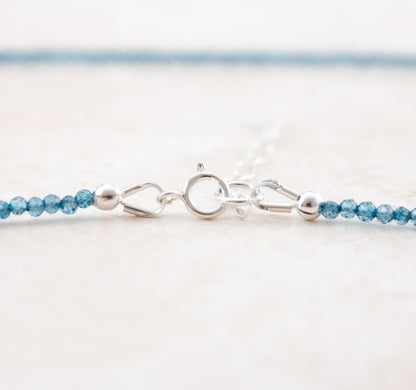 Dainty London Blue Topaz Gemstone Necklace