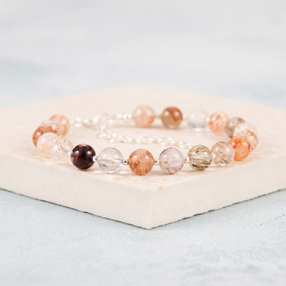Multicolour Rutile Quartz Gemstone Bracelet