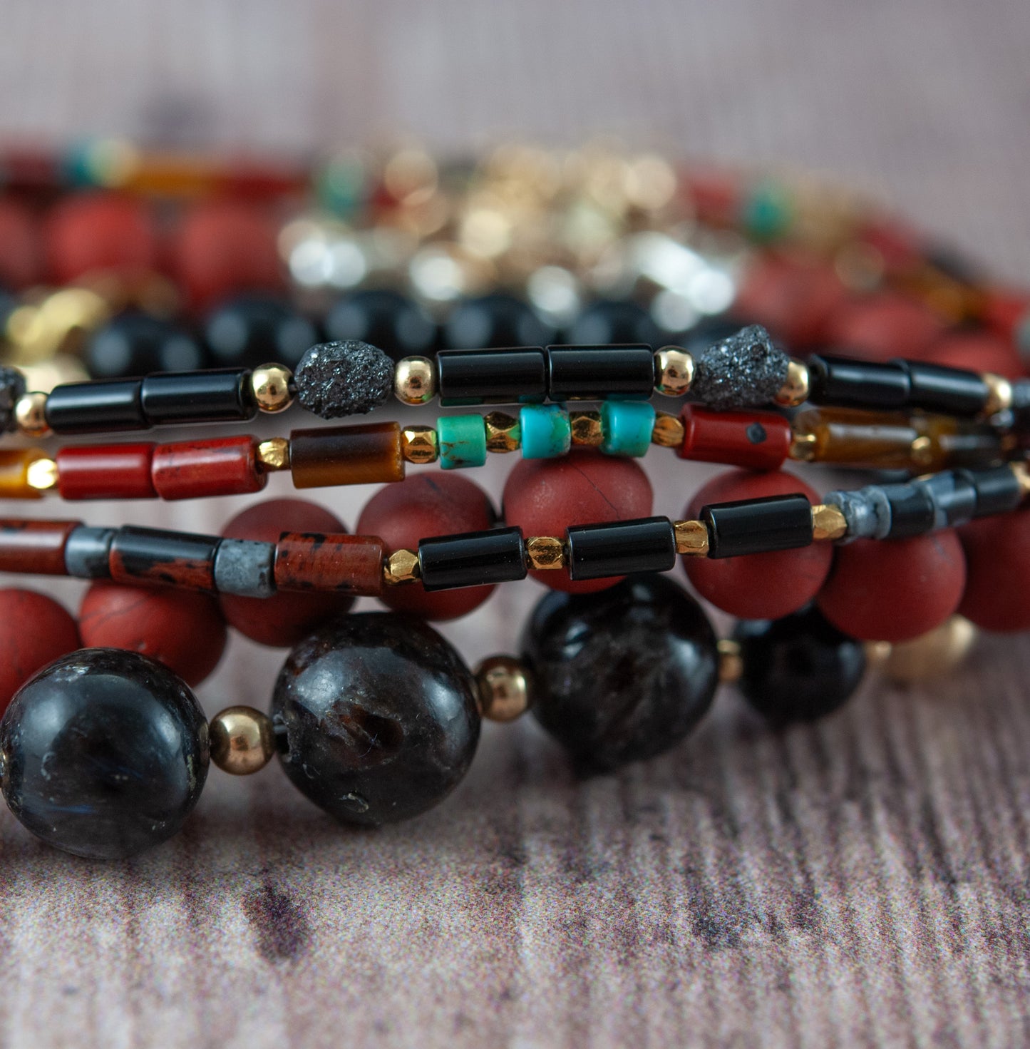 Red Jasper Men's Gemstone Bracelet