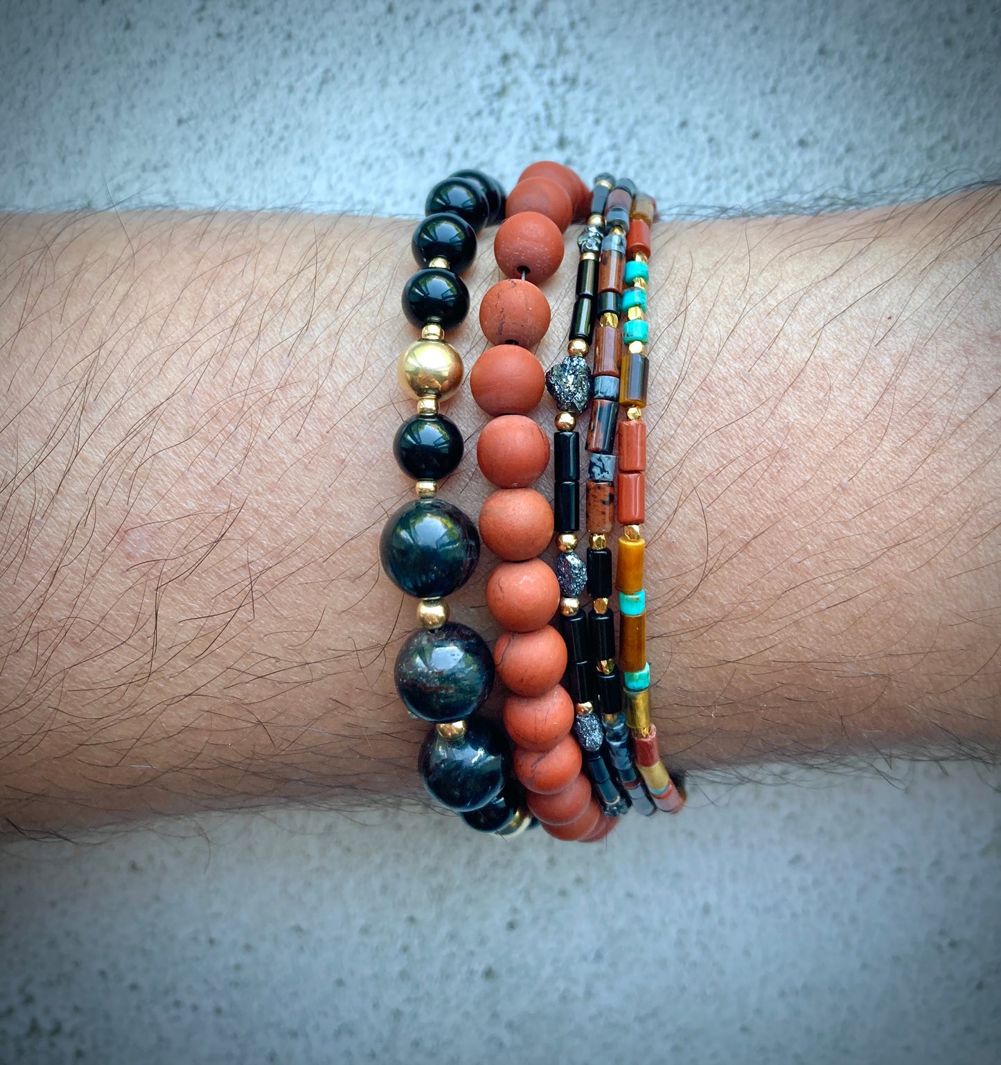 Red Jasper Men's Gemstone Bracelet