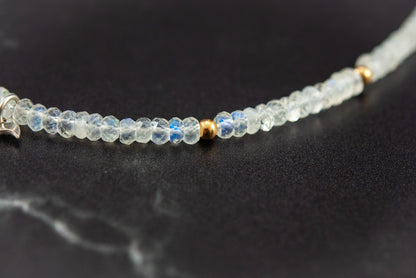 Moonstone & Sterling Silver Moon Charm Bracelet
