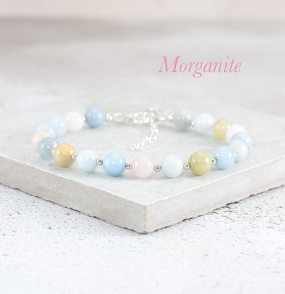 Morganite / Aquamarine Gemstone Bracelet