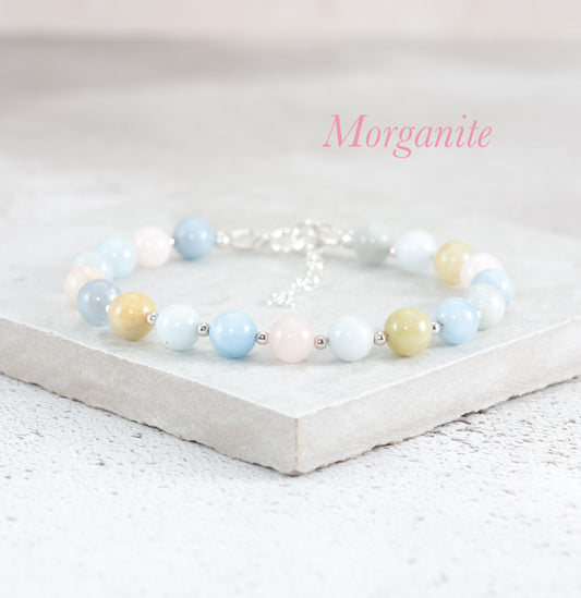 Morganite / Aquamarine Gemstone Bracelet