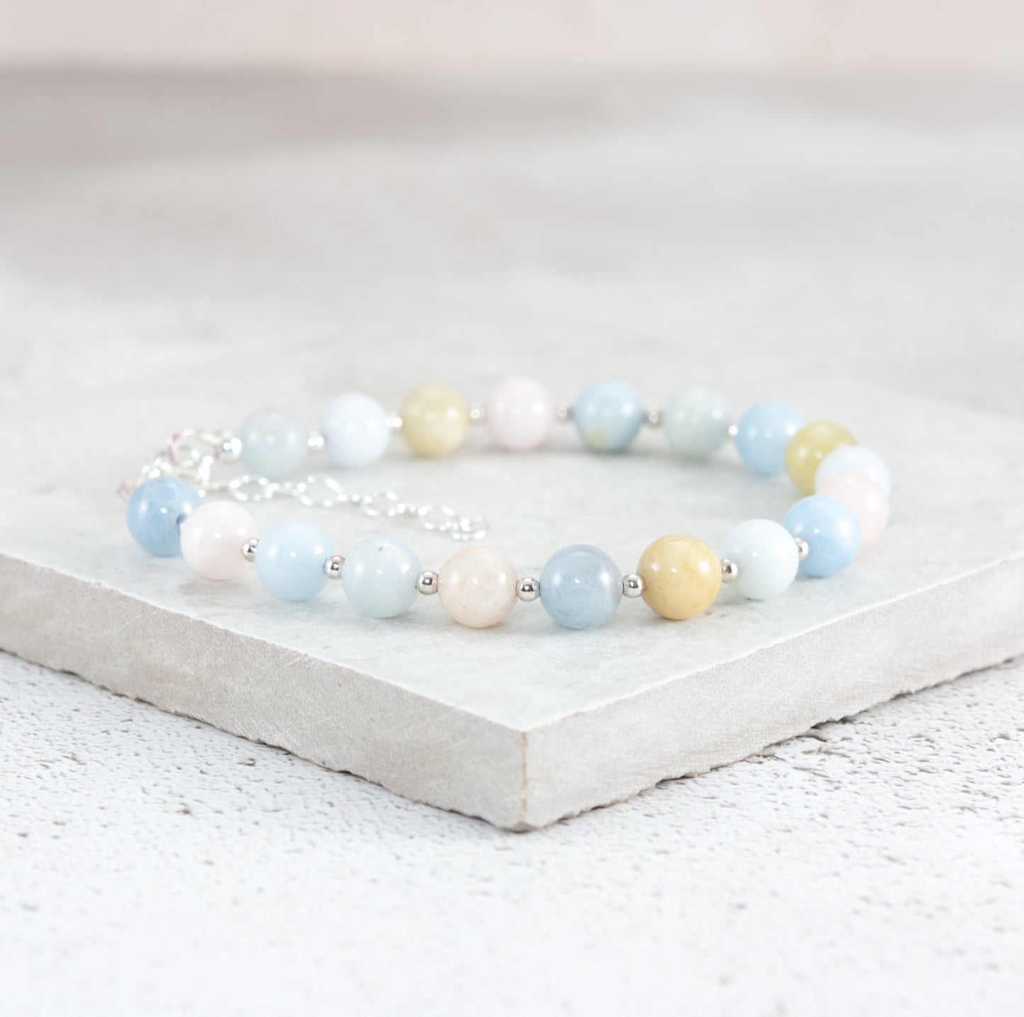 Morganite / Aquamarine Gemstone Bracelet