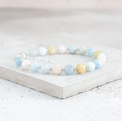 Morganite / Aquamarine Gemstone Bracelet