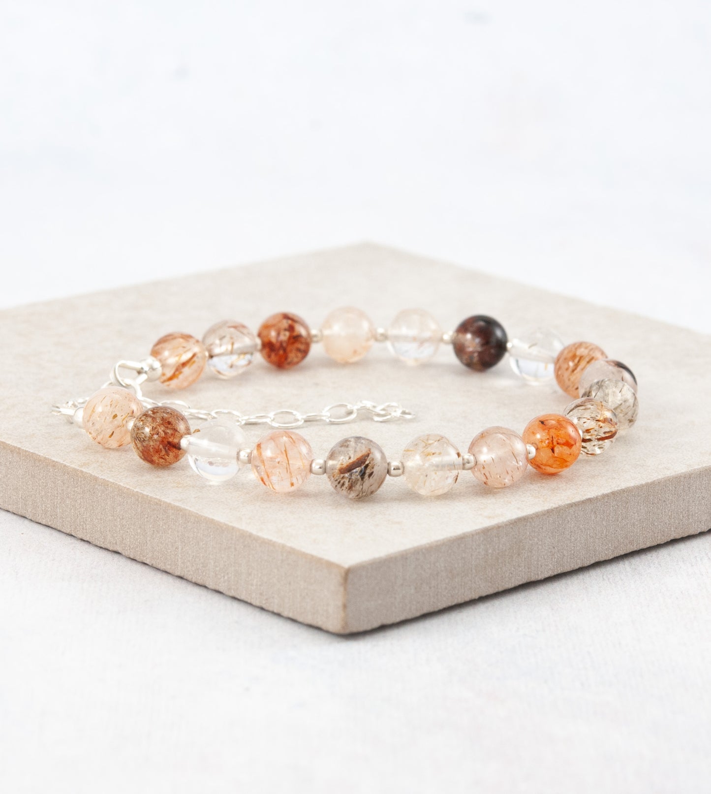 Multicolour Rutile Quartz Gemstone Bracelet