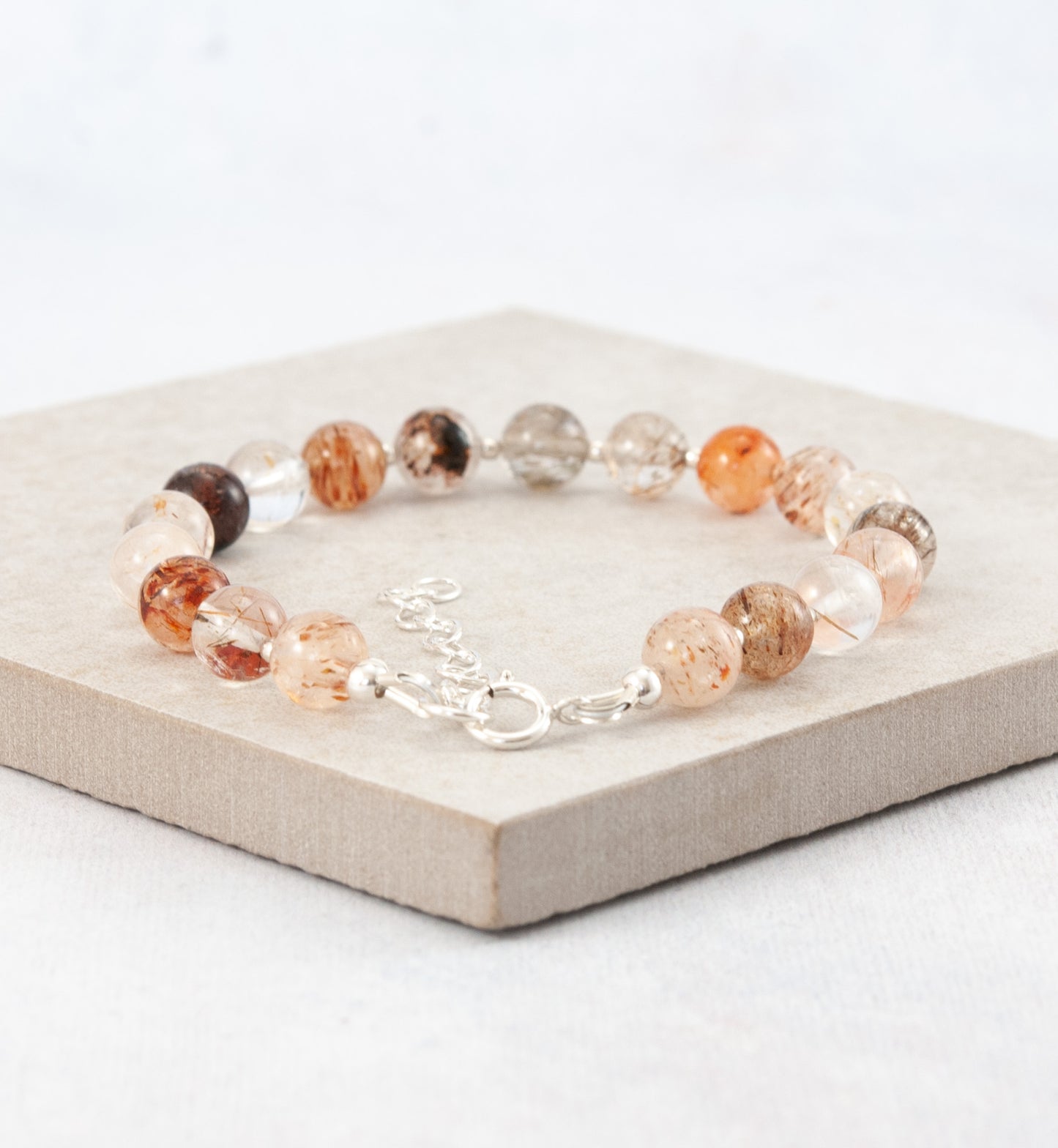 Multicolour Rutile Quartz Gemstone Bracelet