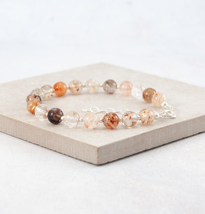 Multicolour Rutile Quartz Gemstone Bracelet