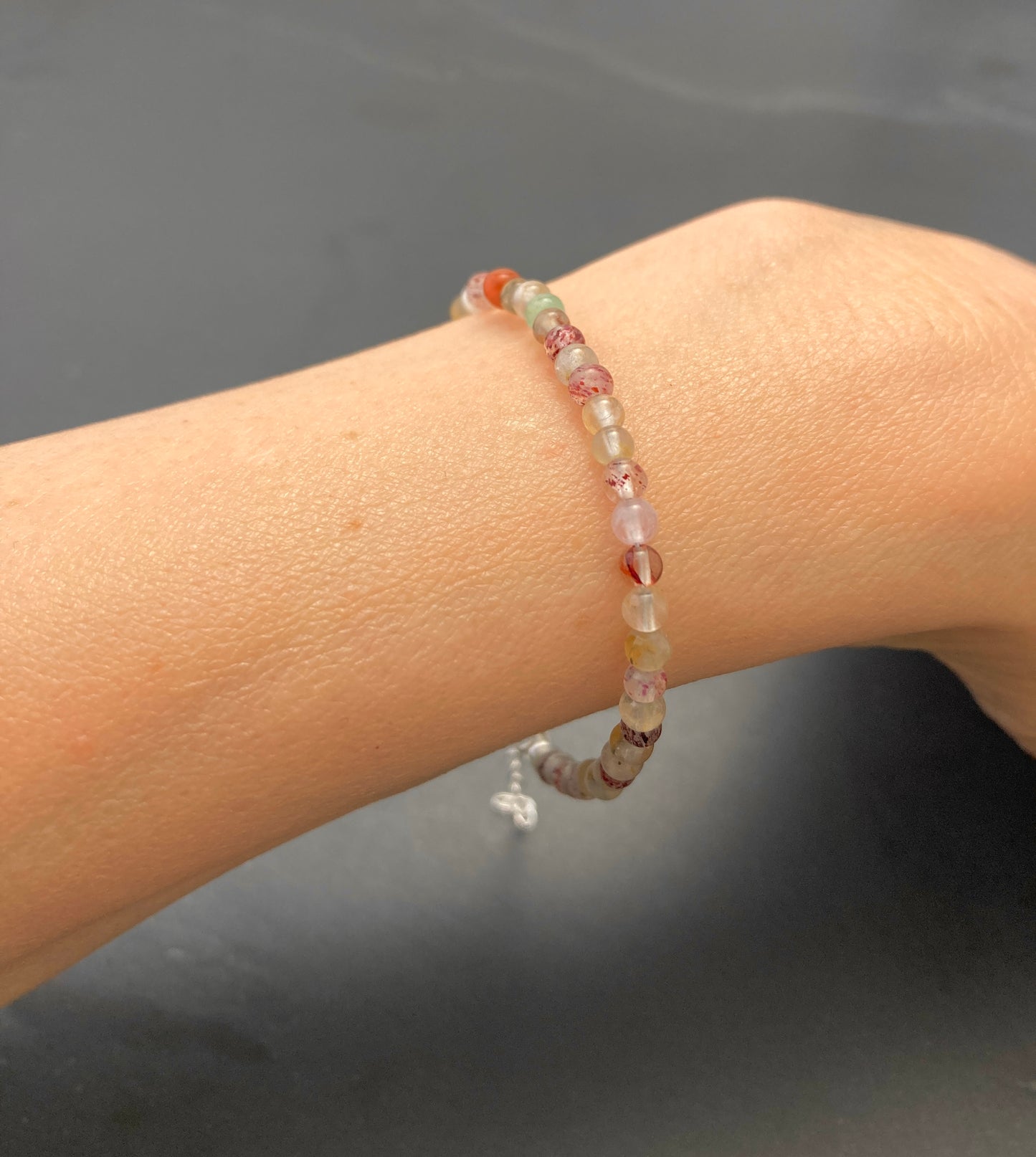 Multicolour Rutile Quartz Dainty Gemstone Bracelet