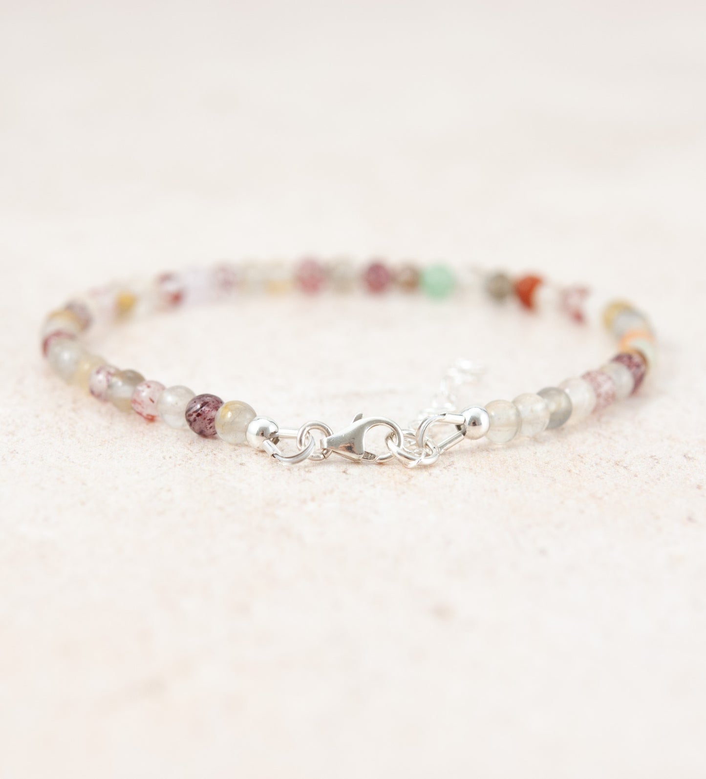 Multicolour Rutile Quartz Dainty Gemstone Bracelet